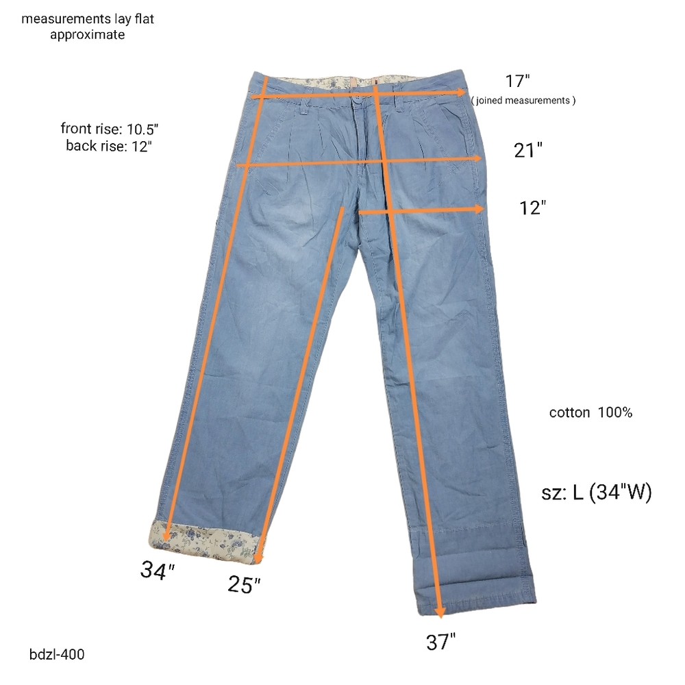🦎 34"W, light blue thin denim casual pants